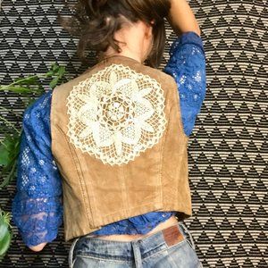 vtg suede altered vest